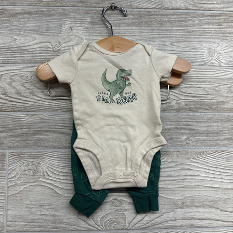 Bodysuit Little Guy Big Roar, Full Zip Jacket & French Terry Joggers Dinosaurs NB