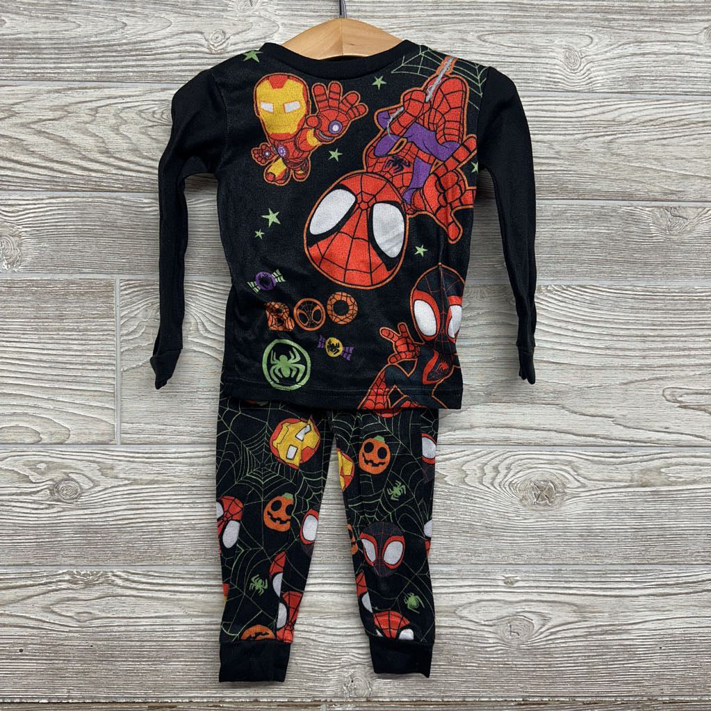 2 Pc LS PJs Boo Superheroes 3T