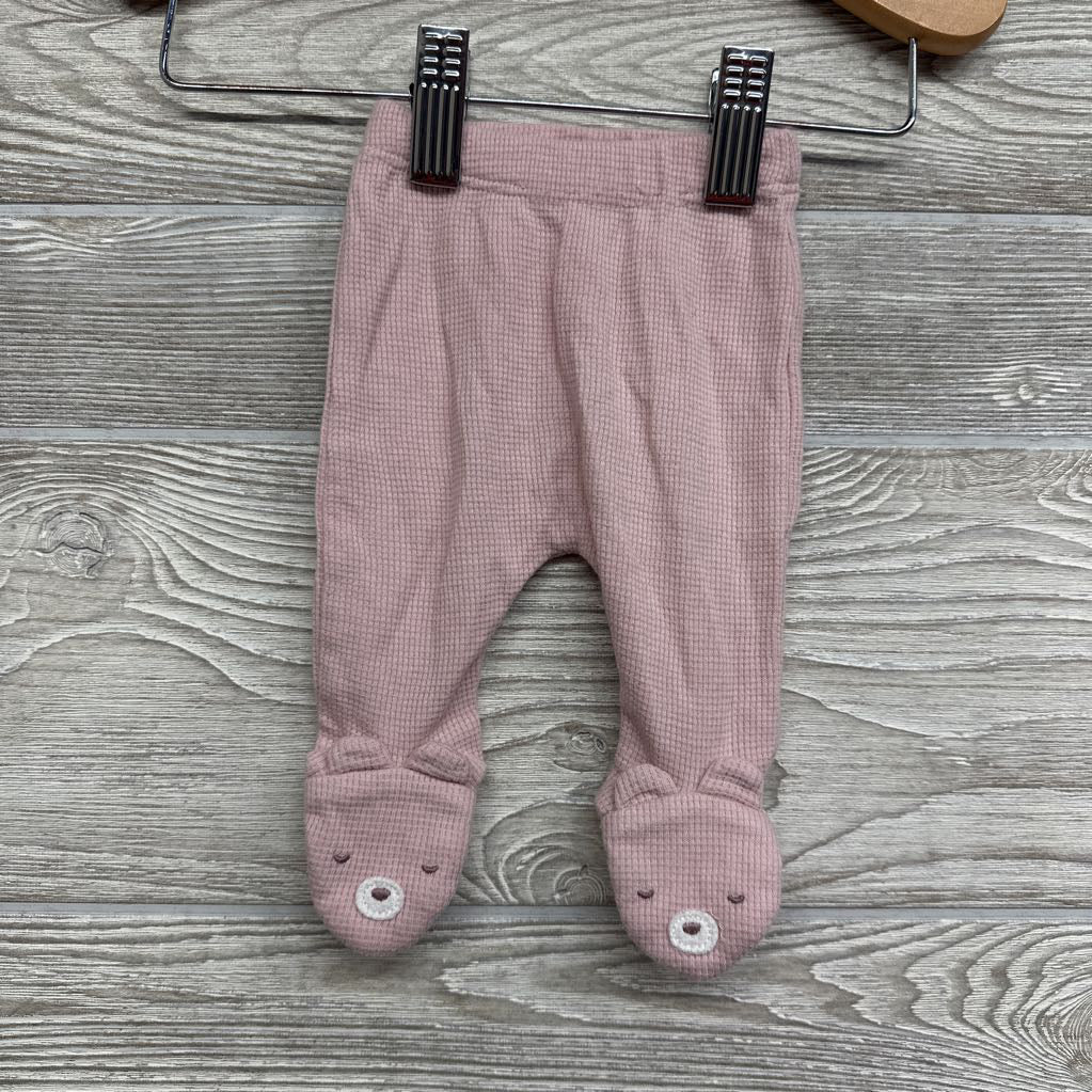 LS Waffle Knit Side Snap Bodysuit & Footed Pants Bear Feet Preemie