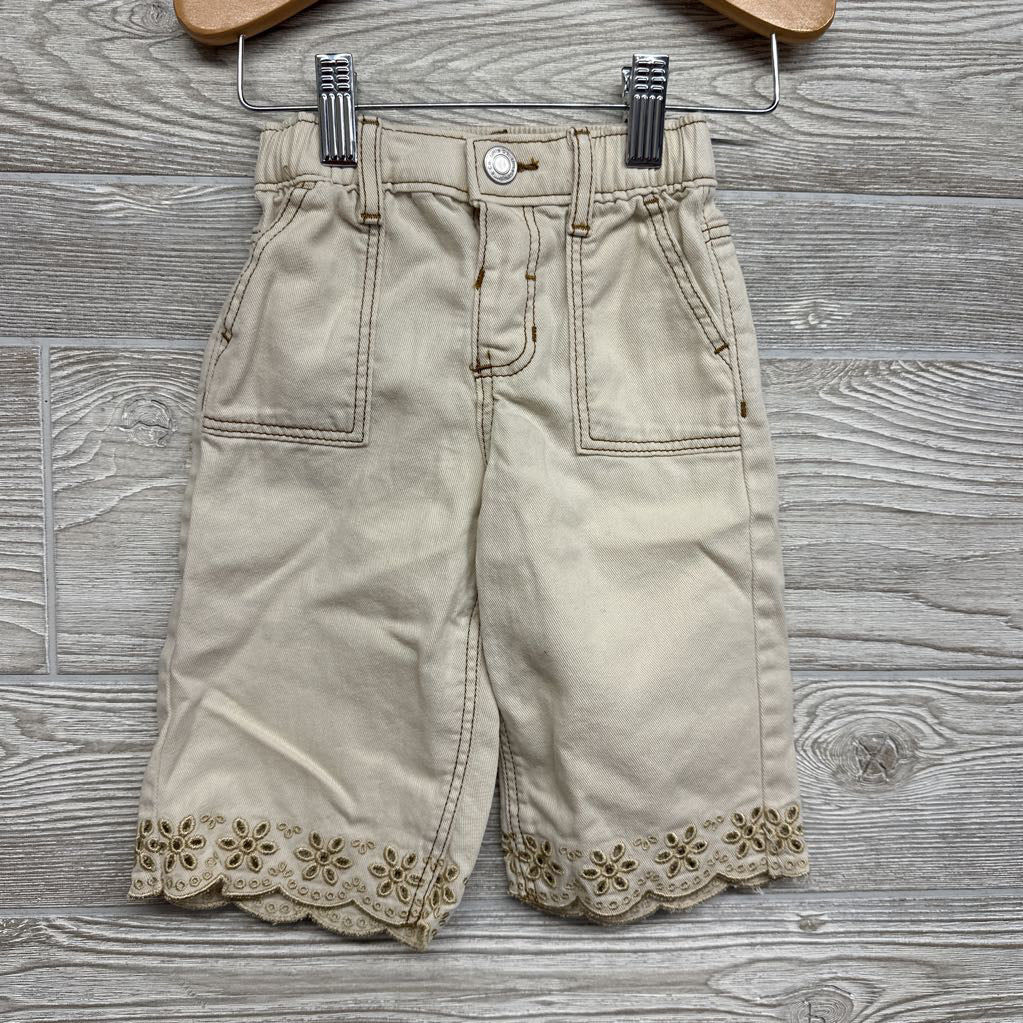 Wide Leg Pants Eyelet Scallop Trim 12M