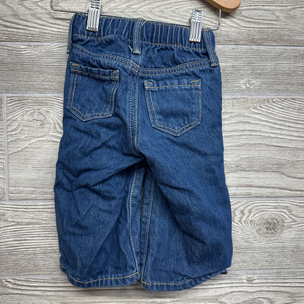 Wide Leg Jeans Embroidered Flowers 12-18M