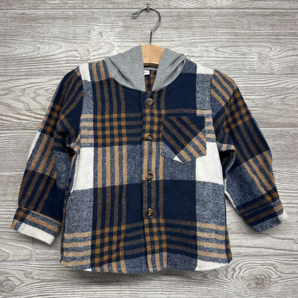 Plaid Button Up Shirt W/ Hood 18-24M