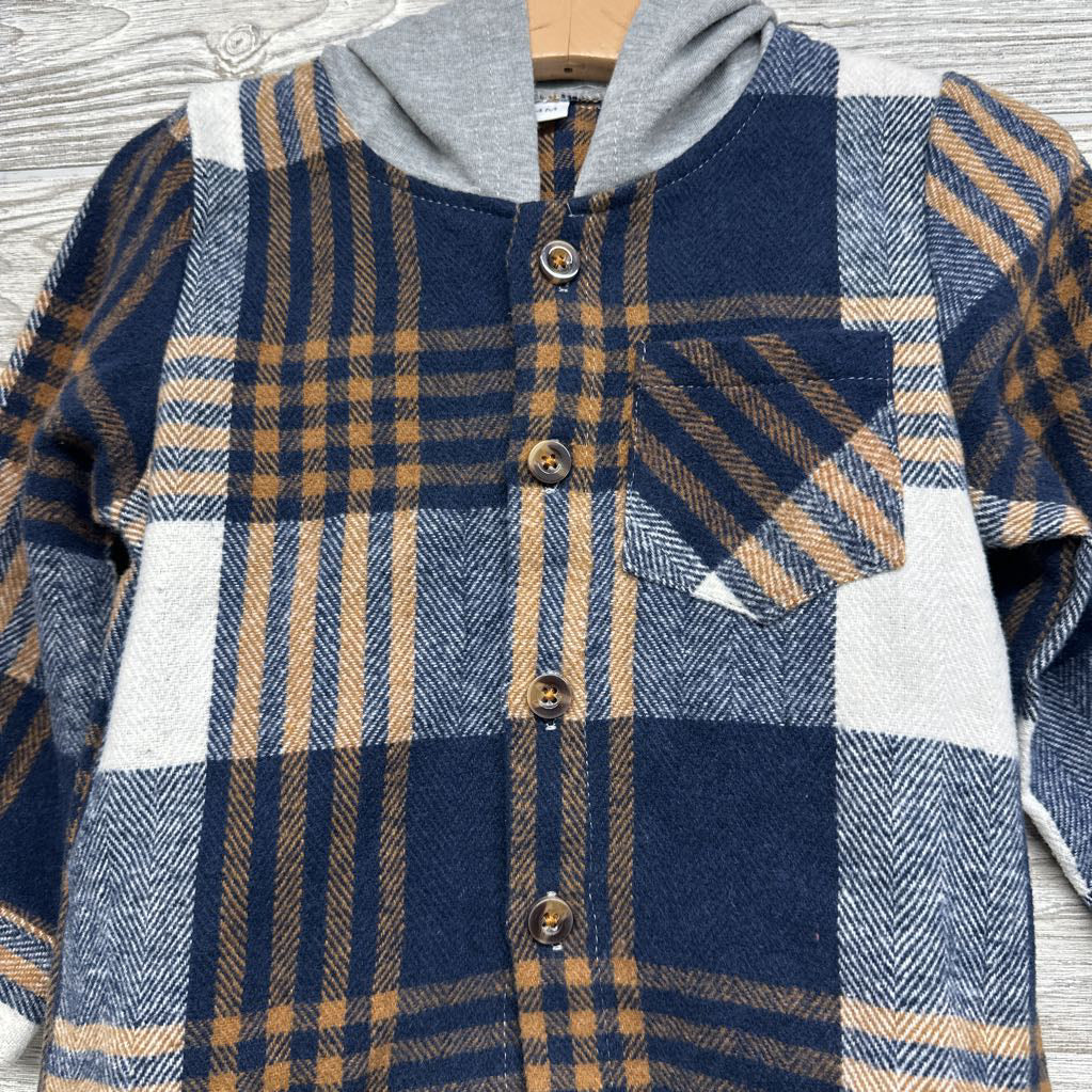 Plaid Button Up Shirt W/ Hood 18-24M