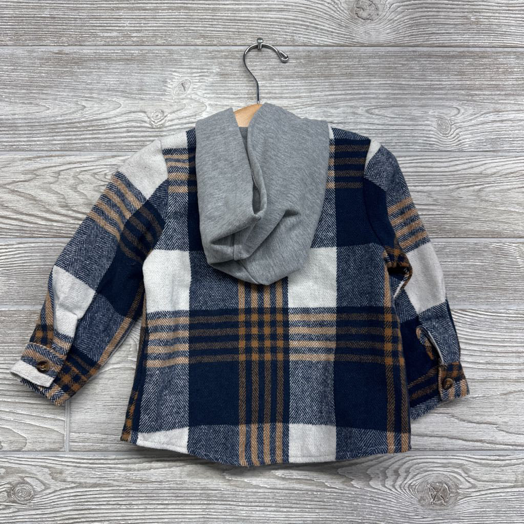 Plaid Button Up Shirt W/ Hood 18-24M