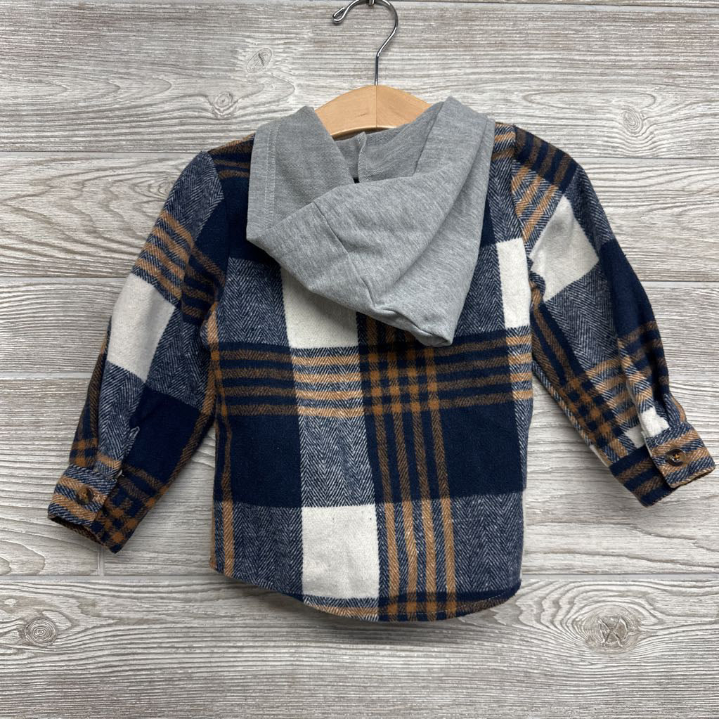 Plaid Button Up Shirt W/ Hood 18-24M