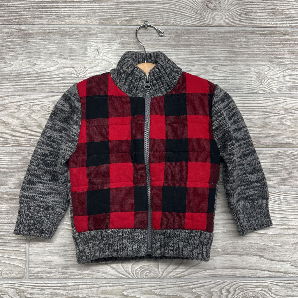 Sweater Jacket Buffalo Plaid 12M