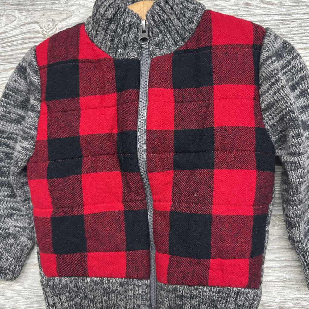 Sweater Jacket Buffalo Plaid 12M