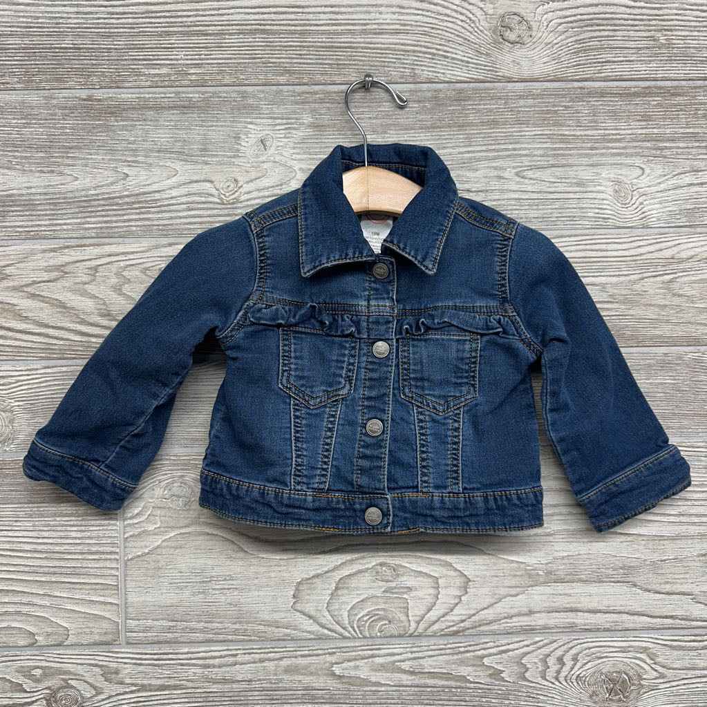Knit Denim Jacket Ruffles 18M