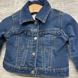 Knit Denim Jacket Ruffles 18M