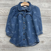 Knit Denim Dress Bows 18M