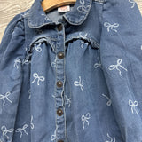 Knit Denim Dress Bows 18M