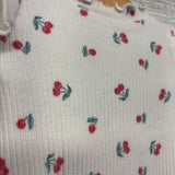 Ribbed Lettuce Trim Shirt & Pants Cherries 0-3M