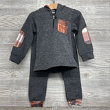 LS Shirt W/ Hood Plaid Pocket & Pants 18-24M