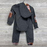 LS Shirt W/ Hood Plaid Pocket & Pants 18-24M
