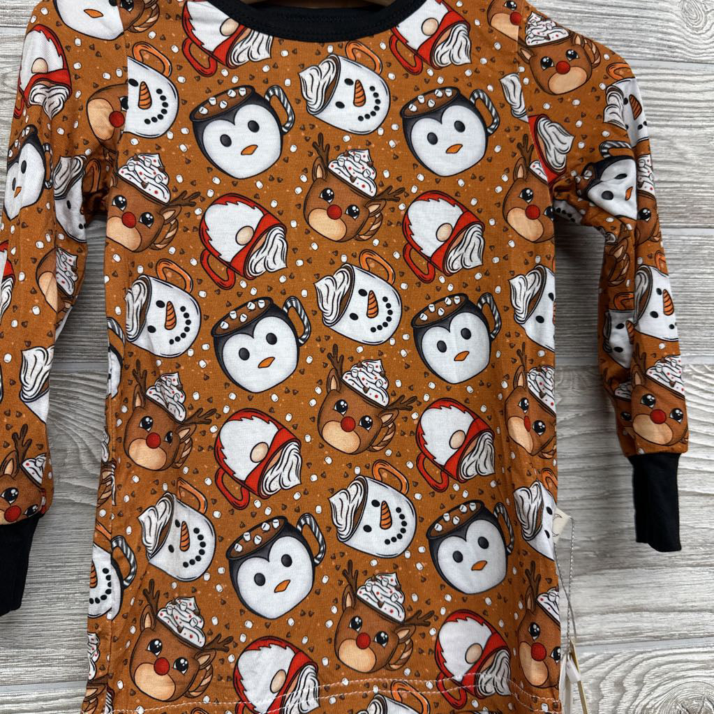 NEW 2 Pc Pj Hot Cocoa Cups, Deer & Penguins 2t