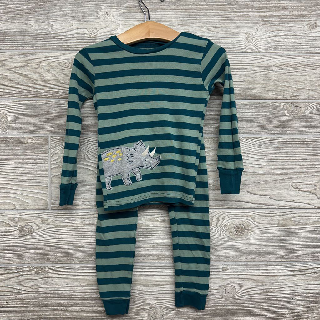 2 Pc Pj Dinosaur & Stripes 3t