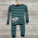 2 Pc Pj Dinosaur & Stripes 3t