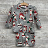 2 Pc Button Up Flannel Pjs Santa 18M