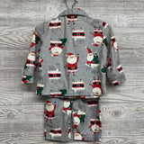 2 Pc Button Up Flannel Pjs Santa 18M