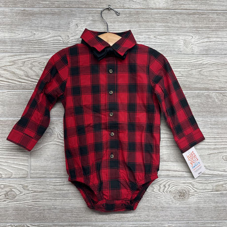 NEW Button Up Gingham Shirt & Corduroy Suspender Pants 18M