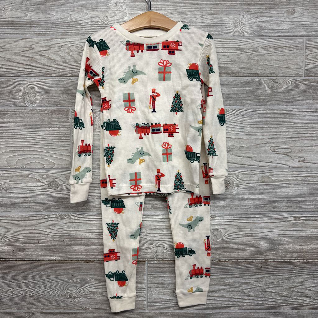 Waffle Knit 2 Pc Pj Dinosaur, Train, Tree 5t