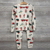Waffle Knit 2 Pc Pj Dinosaur, Train, Tree 5t