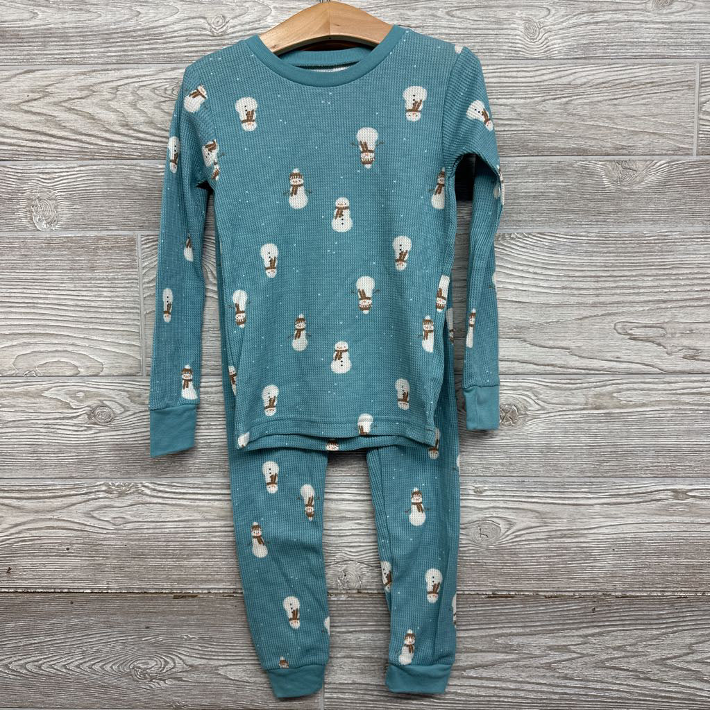 Waffle Knit 2 Pc Pj Snowmen 5t