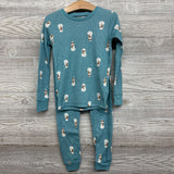 Waffle Knit 2 Pc Pj Snowmen 5t