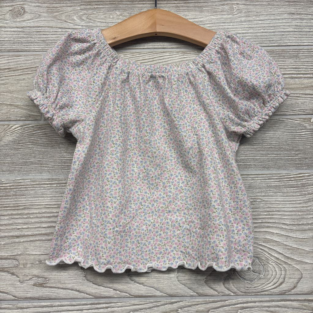 Shirt Lettuce Trim Flowers 3t