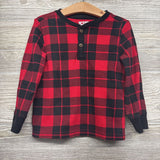 Waffle Knit Henley Shirt Plaid 3t