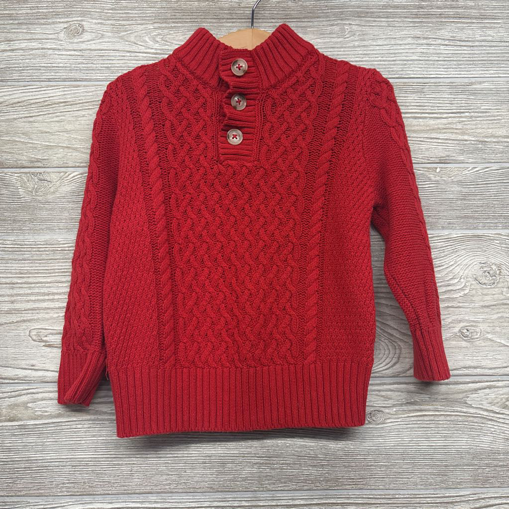 Henley Sweater Cable Knit 3t