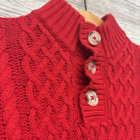 Henley Sweater Cable Knit 3t