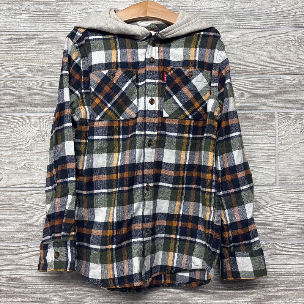Flannel Button Up Plaid Shirt W/ Hood 8