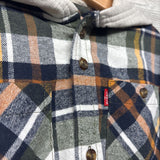 Flannel Button Up Plaid Shirt W/ Hood 8