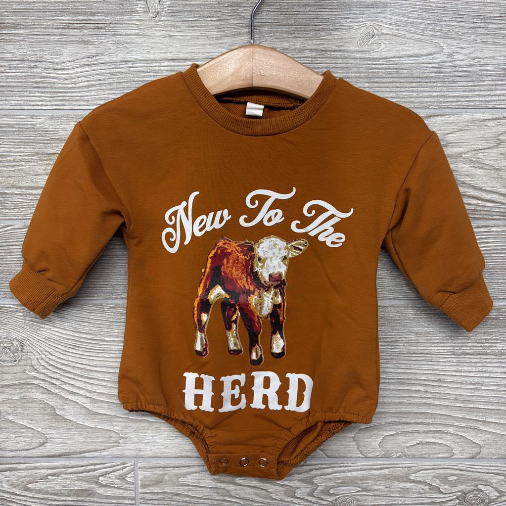 Crewneck Bodysuit New To The Herd 0-3M