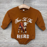 Crewneck Bodysuit New To The Herd 0-3M