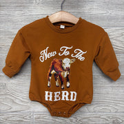 Crewneck Bodysuit New To The Herd 0-3M