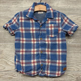 Button Up SS Shirt Plaid 3t