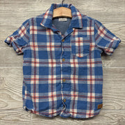 Button Up SS Shirt Plaid 3t