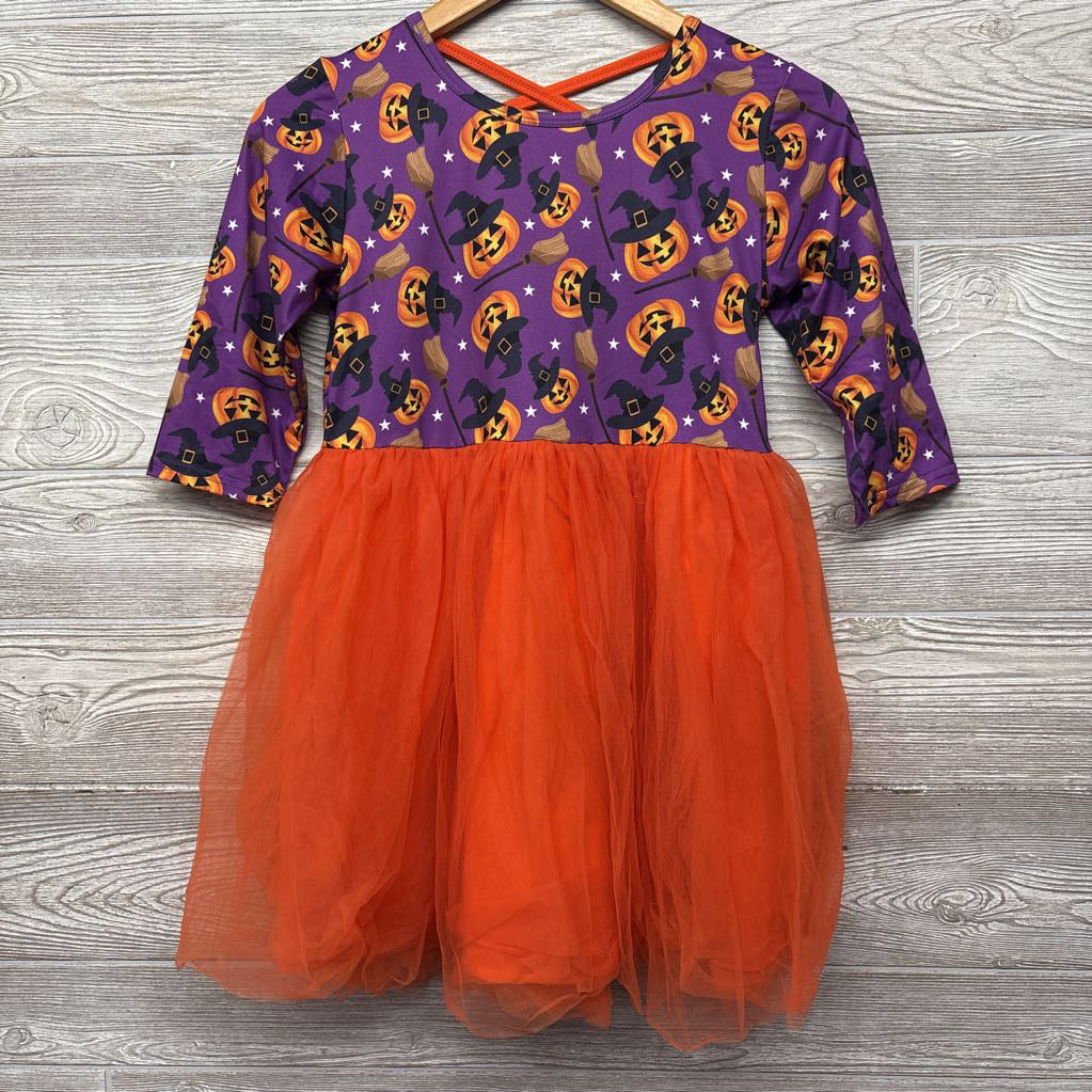 LS Dress Tulle Tutu Pumpkins 10-12