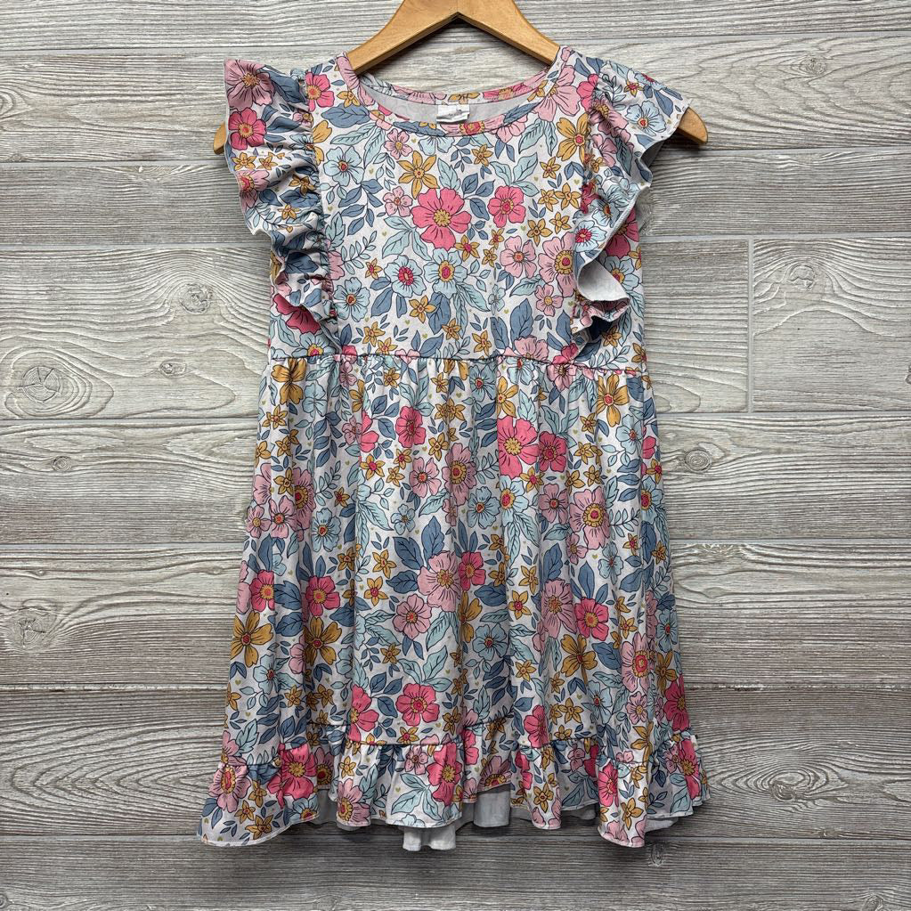Ruffle Sleeve Dress Flowrs 8-9