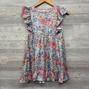 Ruffle Sleeve Dress Flowrs 8-9