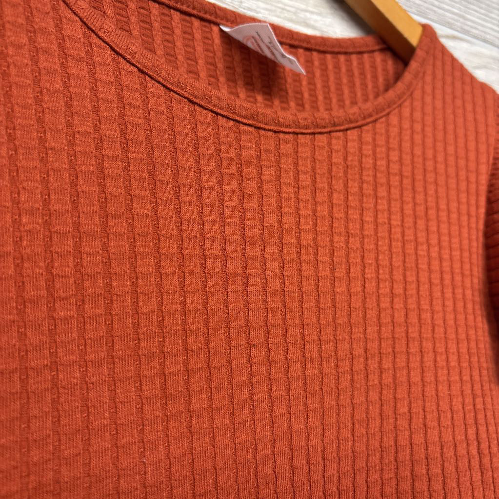Waffle Knit Ruffle Sleeve Dress 10-12