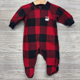 Fleece Sleeper Plaid Baby Bear 0-3M