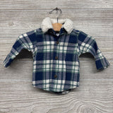 Button Up Plaid Shirt W/ Sherpa Collar NB
