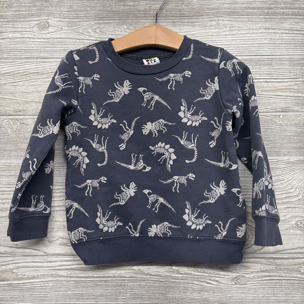 Crewneck Dinosaur Skeletons 3t
