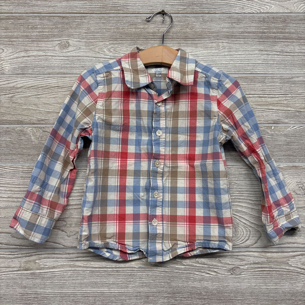 Button Up Gingham Shirt 3t