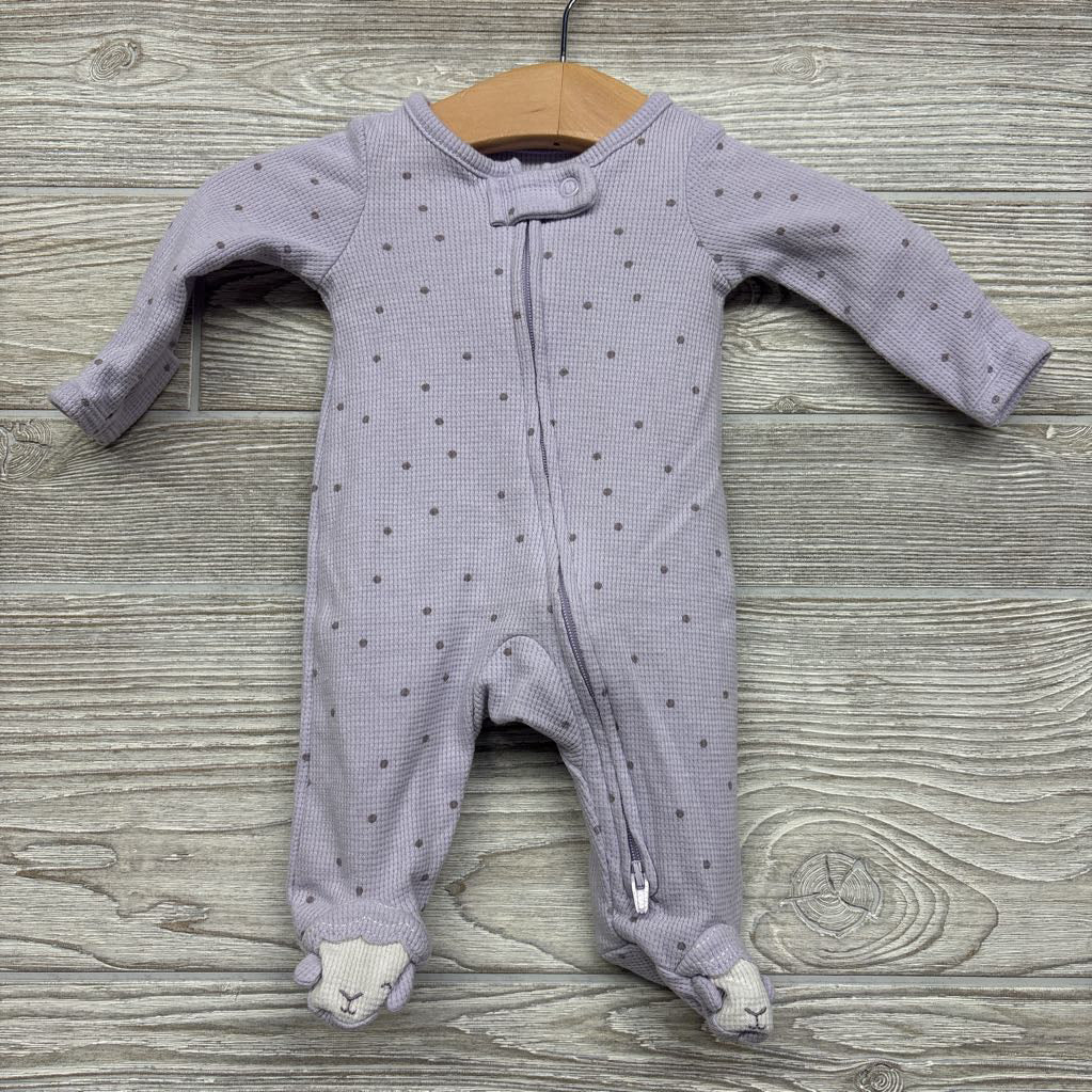 Waffle Knit Sleeper Polka Dots Preemie