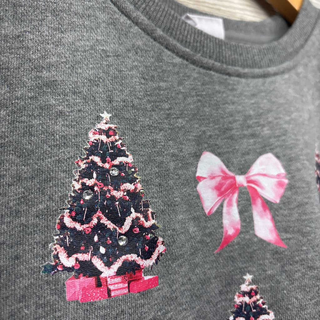 Crop Crewneck Christmas Trees & Bows 8
