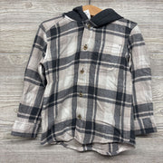 Button Up Plaid Shirt W/ Hood 3t